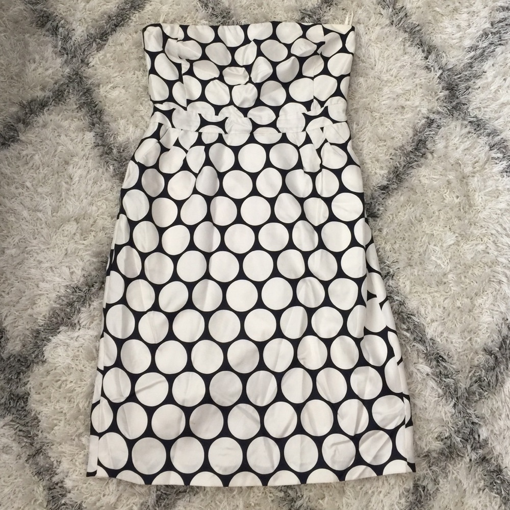 On hold- Banana Republic navy & white polka dot dress, 12